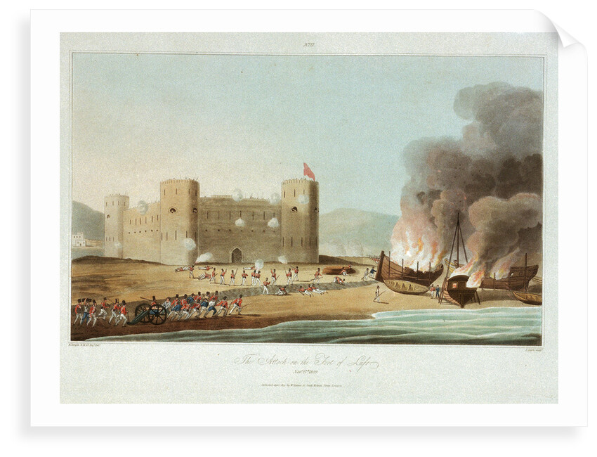 No. 12 'The attack on the fort of Luft, 27 November 1809' by R. Temple
