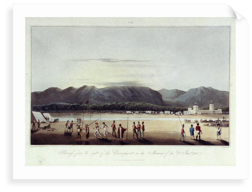 No.15 'Schinaass from the right of the encampment, on the morning of 3 January 1810' by R. Temple