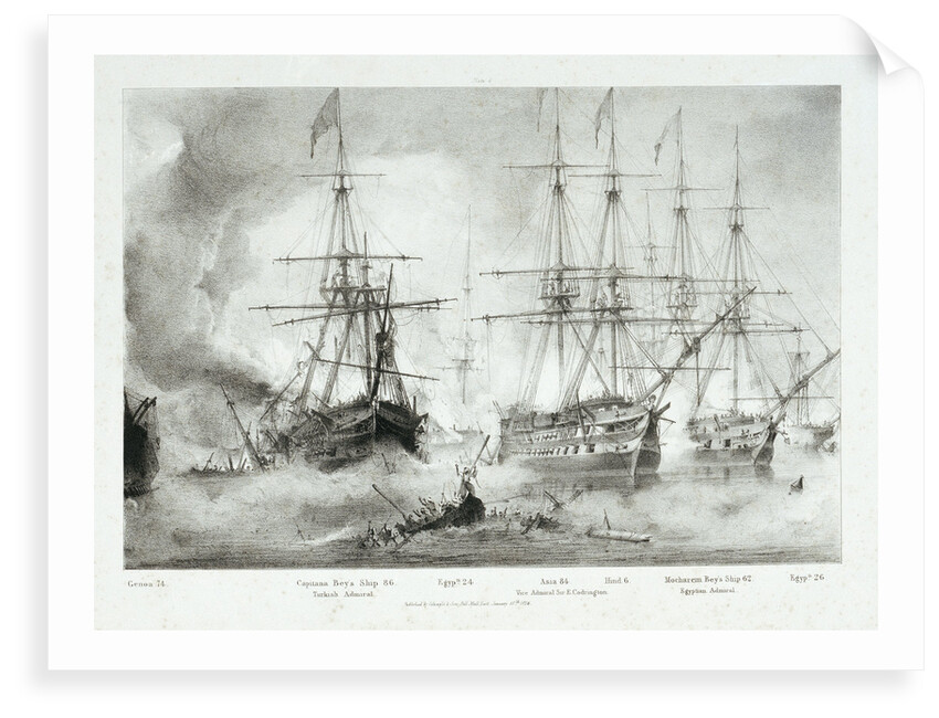 'Asia' and other vessels at the Battle of Navarino, 20 October 1827 by George Philip Reineagle