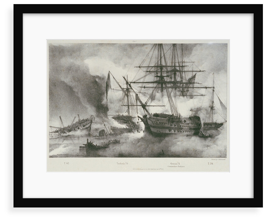 'Genoa' at the Battle of Navarino, 20 October 1827 by George Philip Reinagle
