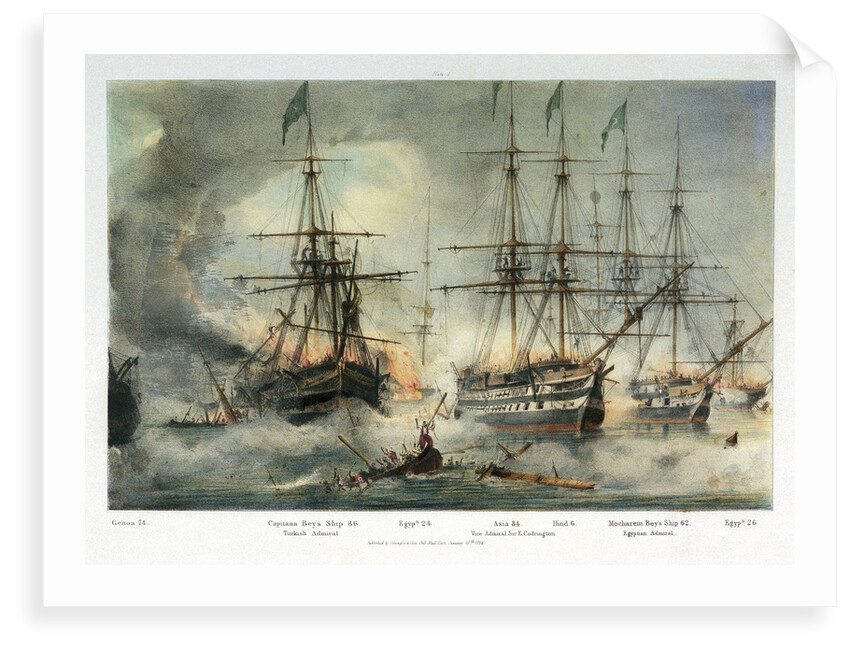'Asia' and other vessels at the Battle of Navarino, 20 October 1827 by George Philip Reineagle