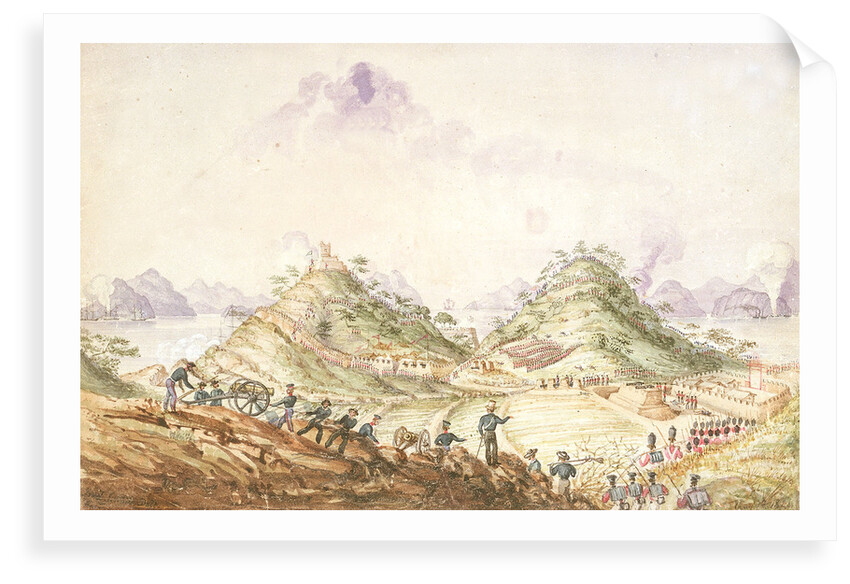 'View of the assault of the Forts & Entrenchments & Batteries at Chuen-pei. With distant view of the attack on Ti-cok Tow & the War Junks in Anson's Bay by the Nemesis by Frederick White?
