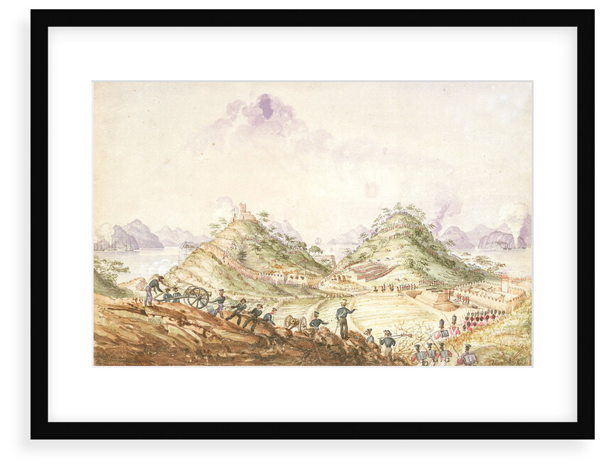 'View of the assault of the Forts & Entrenchments & Batteries at Chuen-pei. With distant view of the attack on Ti-cok Tow & the War Junks in Anson's Bay by the Nemesis by Frederick White?
