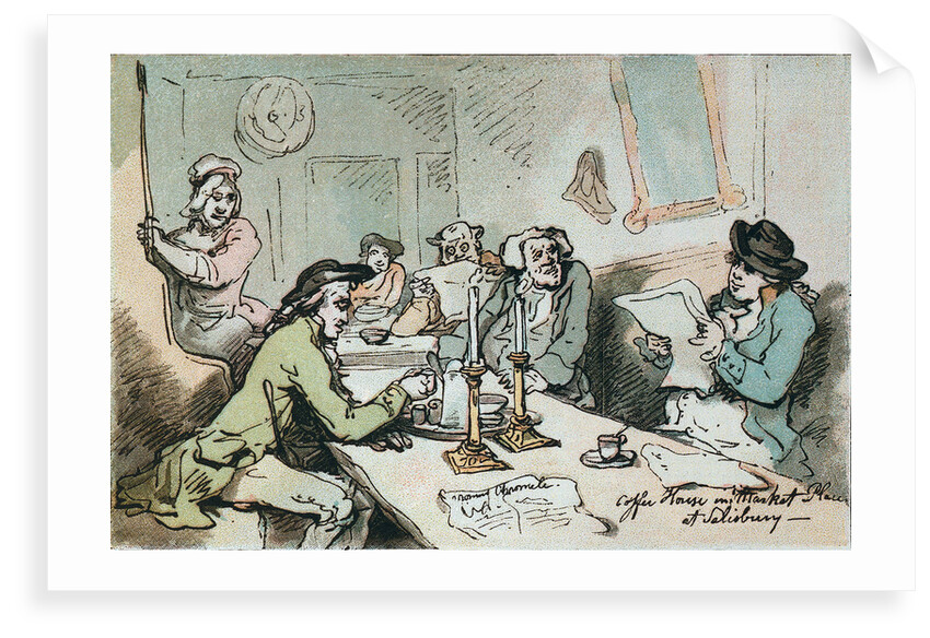 Coffee House in Salisbury Market Place by Thomas Rowlandson