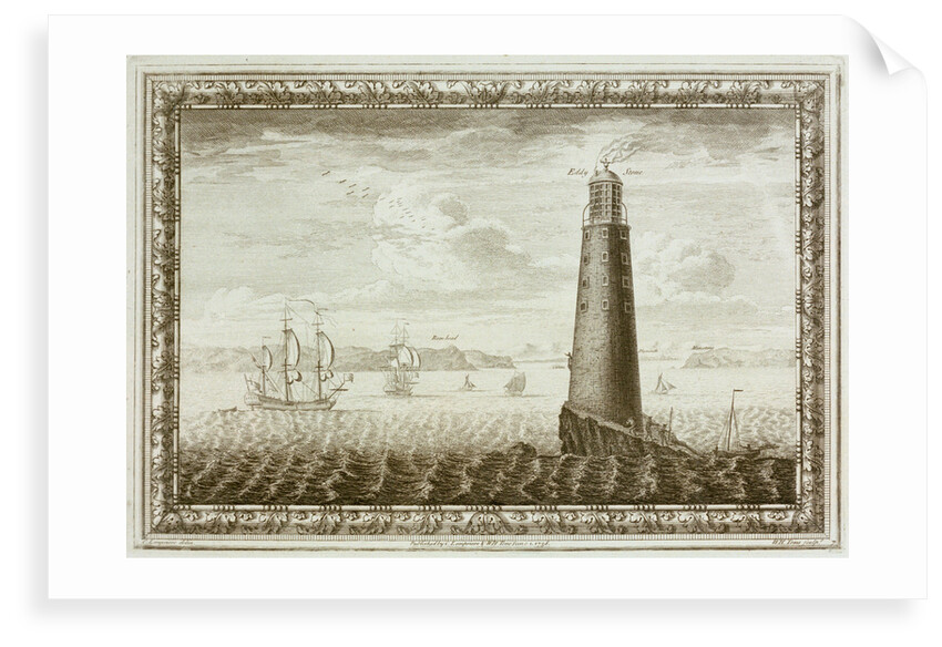 Eddystone Lighthouse with shipping beyond by C. Lempriere