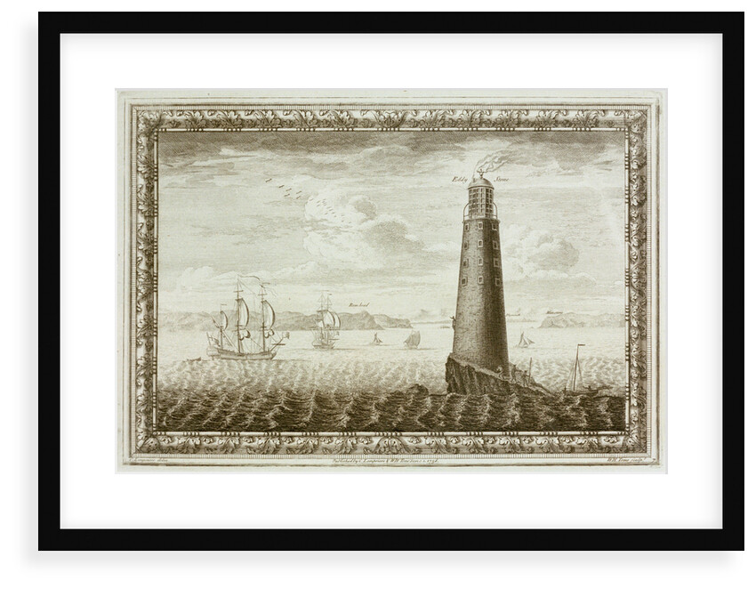 Eddystone Lighthouse with shipping beyond by C. Lempriere