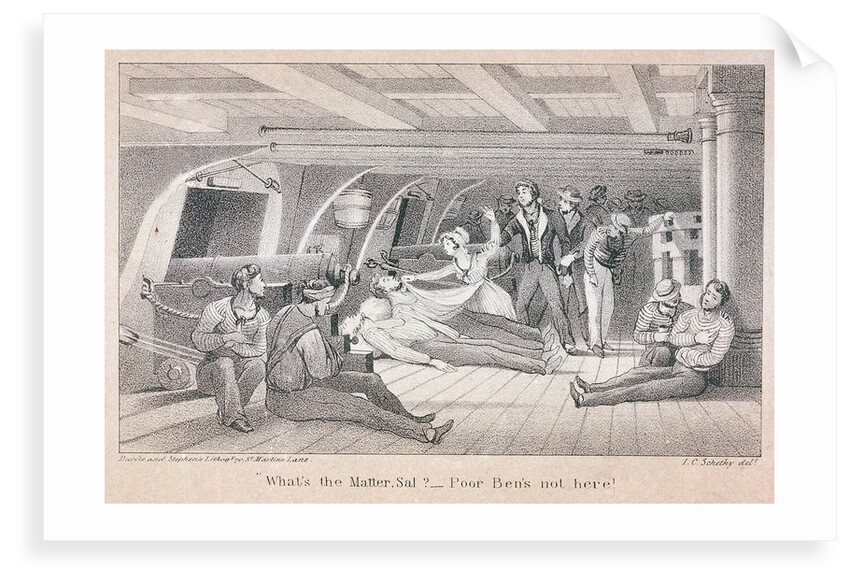 Dead sailor being identified by a woman by John Christian Schetky