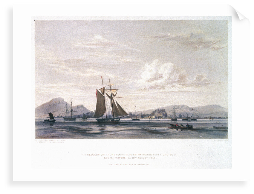 The yacht 'Resolution' returning to Leith from a cruise in Scotch waters on 30 August 1848 by John Christian Schetky