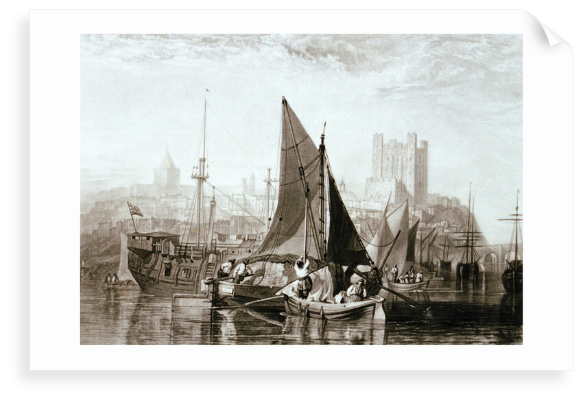 Thames barge carrying hay, a prison hulk and other shipping at Rochester, on the River Medway by Joseph Mallord William Turner