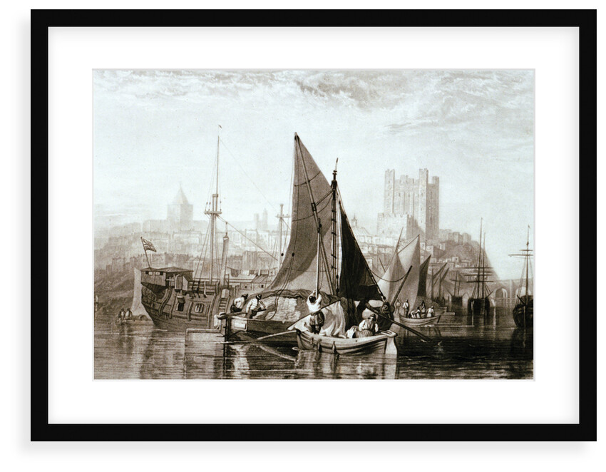 Thames barge carrying hay, a prison hulk and other shipping at Rochester, on the River Medway by Joseph Mallord William Turner