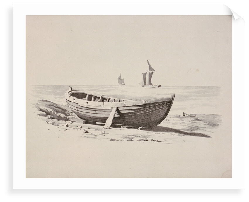 Rowing boat at Lowestoft, 1807 by Cornelius Varley