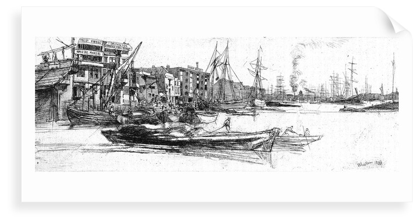 Thames warehouses by James Abbott McNeill Whistler
