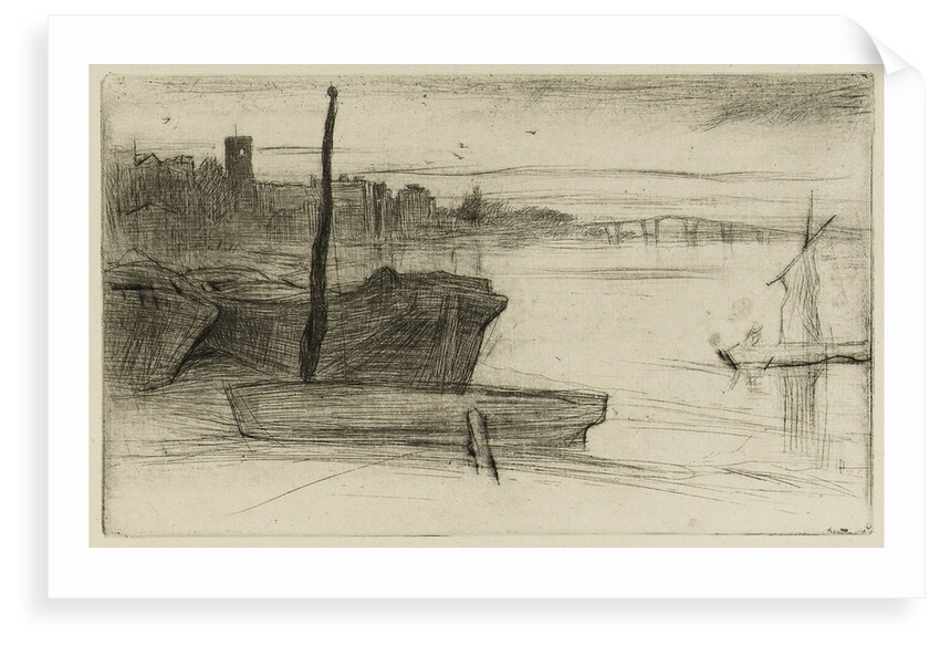 Chelsea Bridge and Church by James Abbott McNeill Whistler