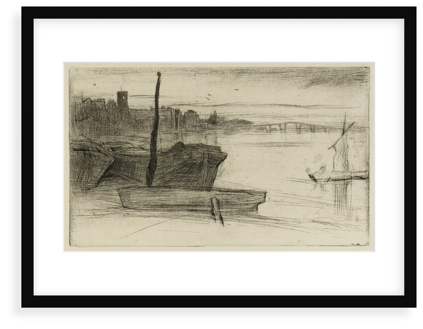 Chelsea Bridge and Church by James Abbott McNeill Whistler
