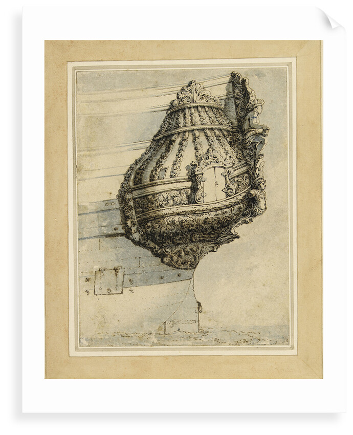 The port-quarter gallery of a small Dutch ship by Simon de Vlieger
