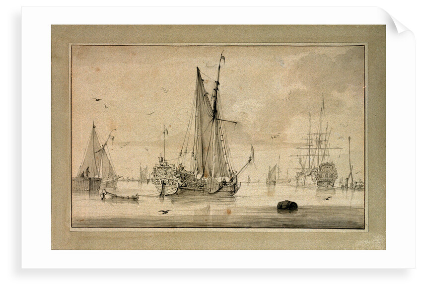 A Dutch yacht leaving the shore in a light air by Wigerus Vitringa