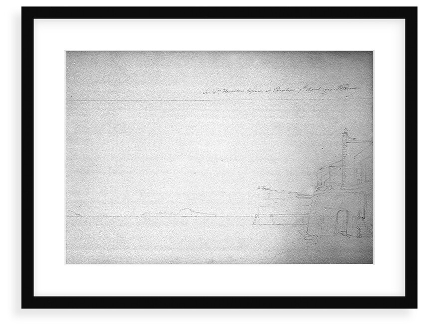 Sir William Hamilton's villa, Posilippo, with a distant view of Procida by J.T. Serres