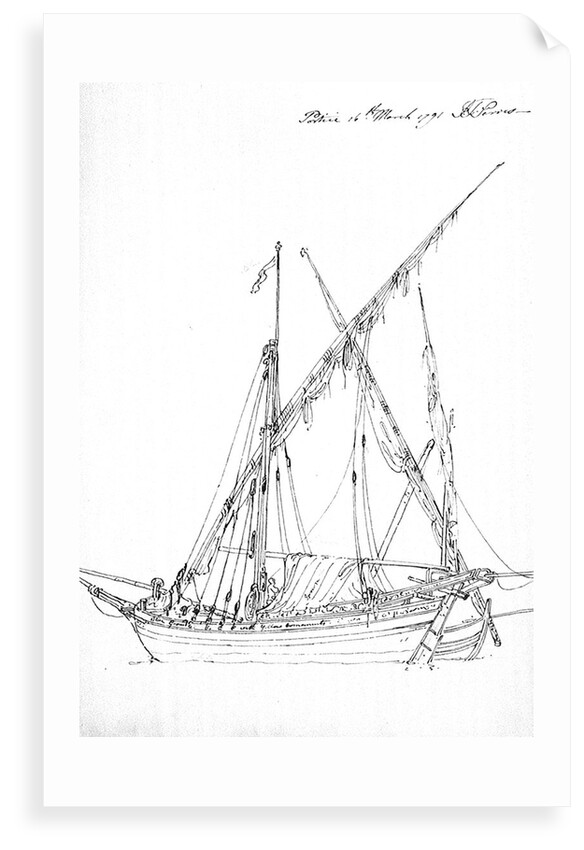 Two fishing boats at Portici, 16 March 1791 by J.T. Serres