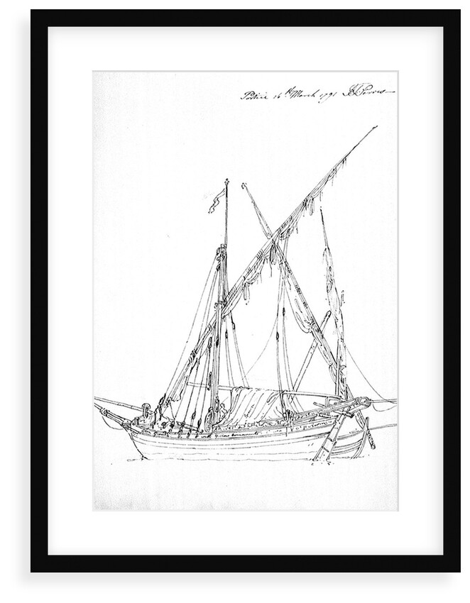 Two fishing boats at Portici, 16 March 1791 by J.T. Serres