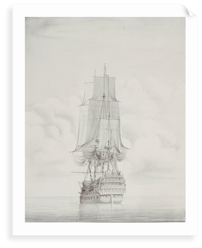 The English ship 'Duke' 90 guns, circa 1750 by John Hood