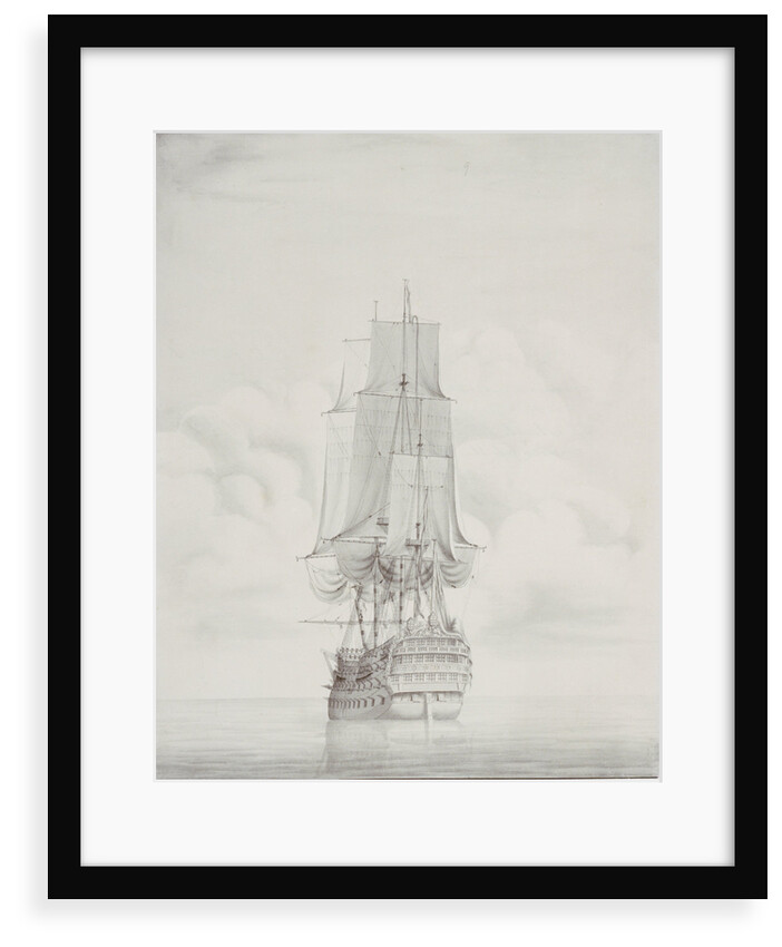 The English ship 'Duke' 90 guns, circa 1750 by John Hood