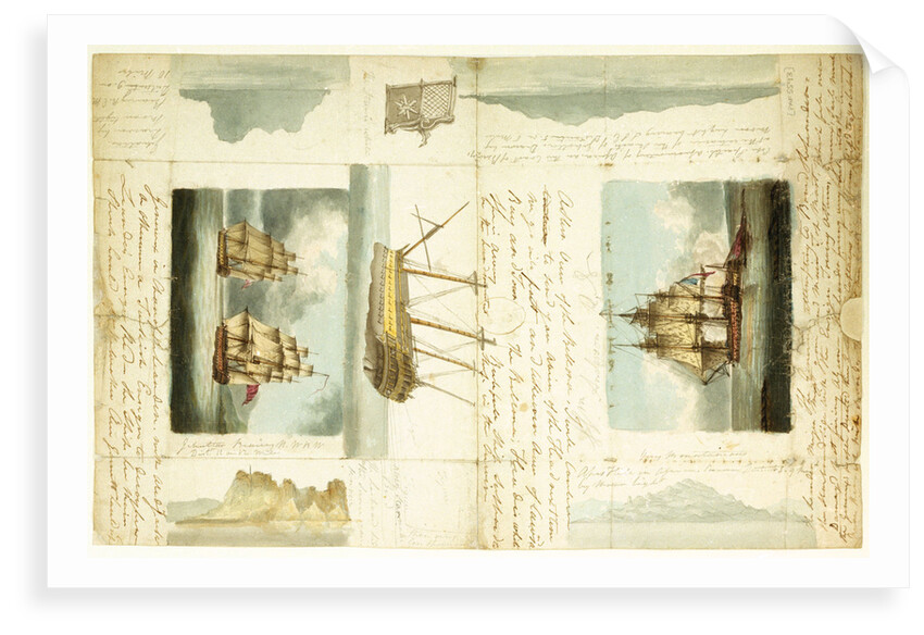 Action between 'Leander' and French two-decker 'Genereux', 18 August 1798 by William Guido Anderson