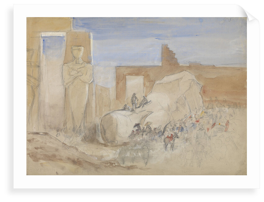 The Ramosseum, Thebes, Egypt by Oswald Walter Brierly