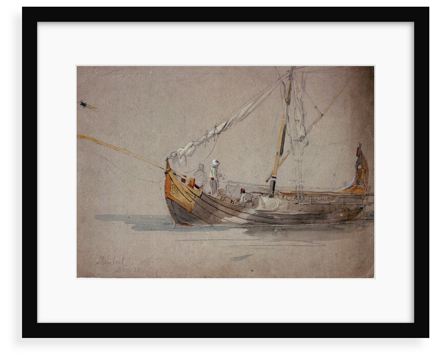 Turkish coaster or caique, Stamboul (Istanbul, Turkey), November 1855 by Oswald Walter Brierly