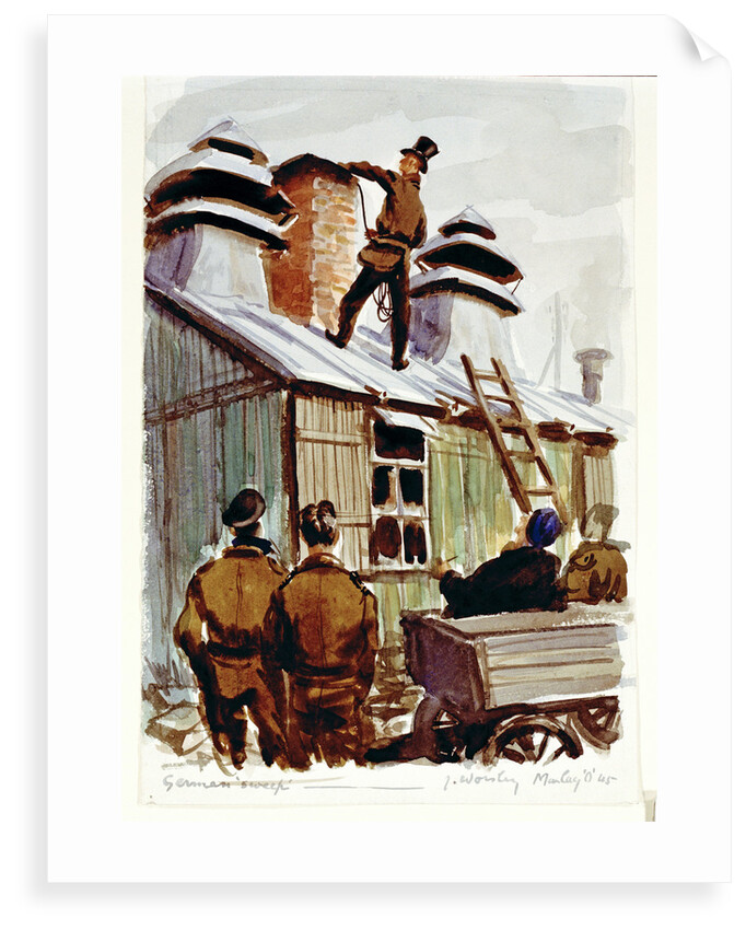 German chimney sweep at Marlag 'O' prisoner-of-war camp by John Worsley