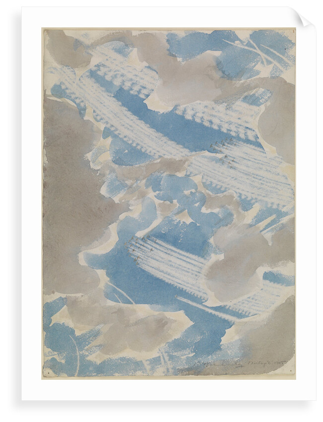 Bomber formations, vapour trails and clouds. Marlag 'O' 1945 by John Worsley