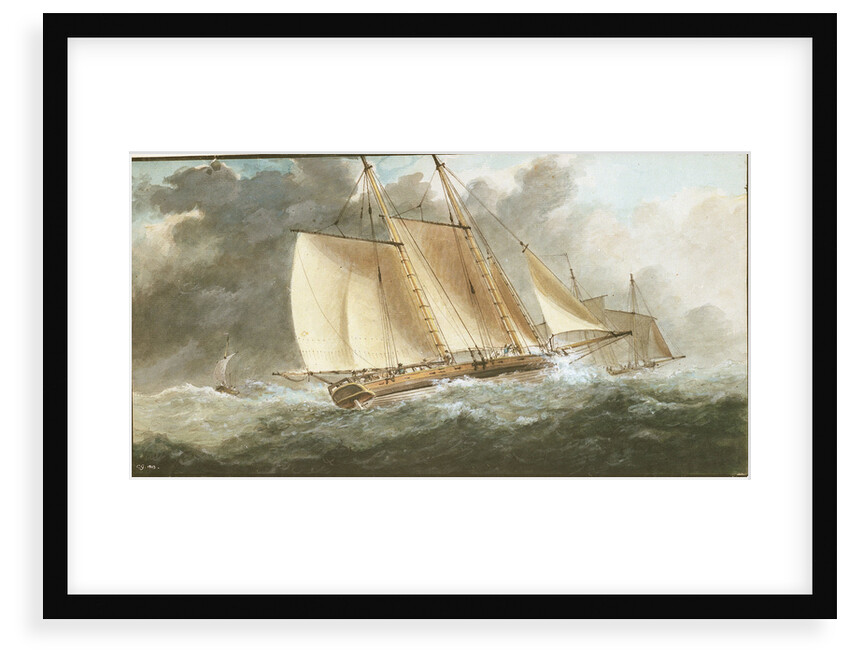 A schooner close-hauled in a strong breeze by Charles Gore