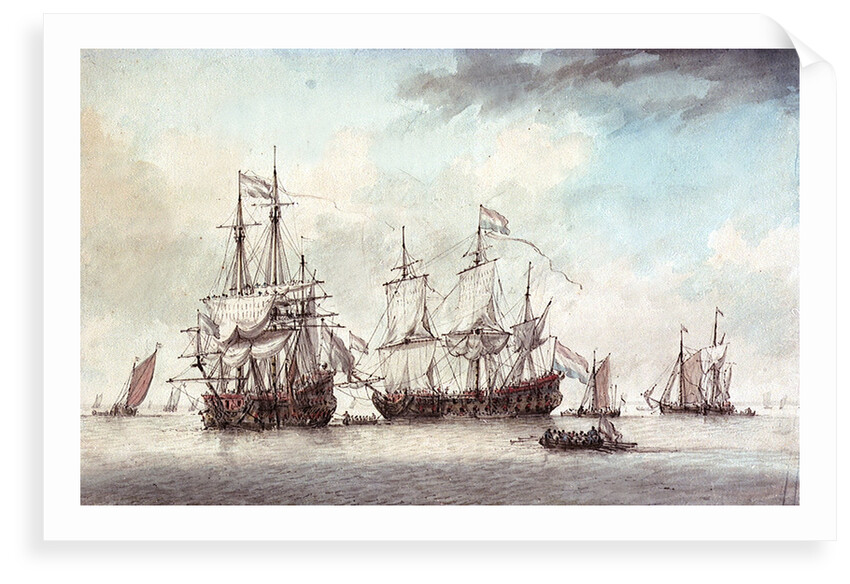 Two Dutch Flagships, early 1780s by Charles Gore