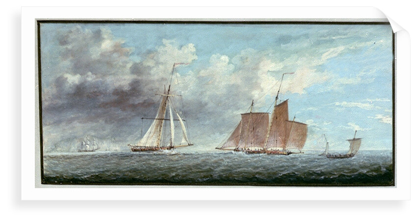 A cutter and a lugger in a fresh breeze by Charles Gore