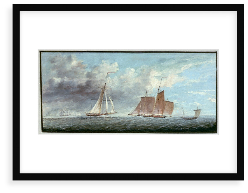 A cutter and a lugger in a fresh breeze by Charles Gore