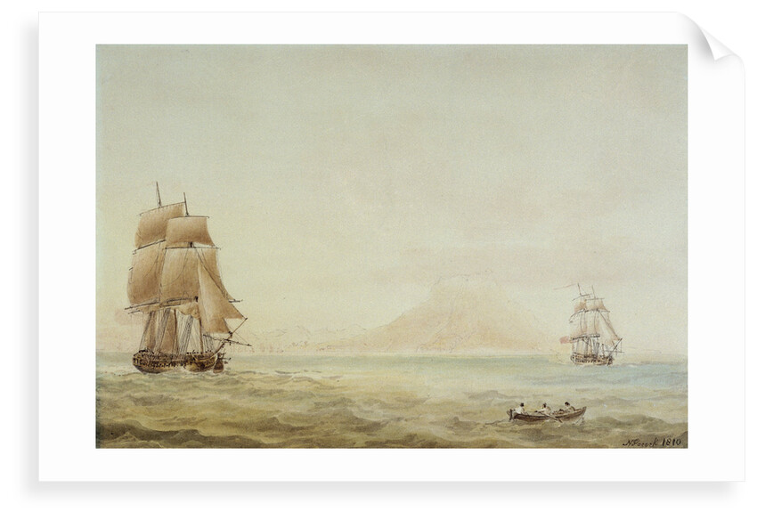 View of St Eustatius with the 'Boreas' (1784) by Nicholas Pocock