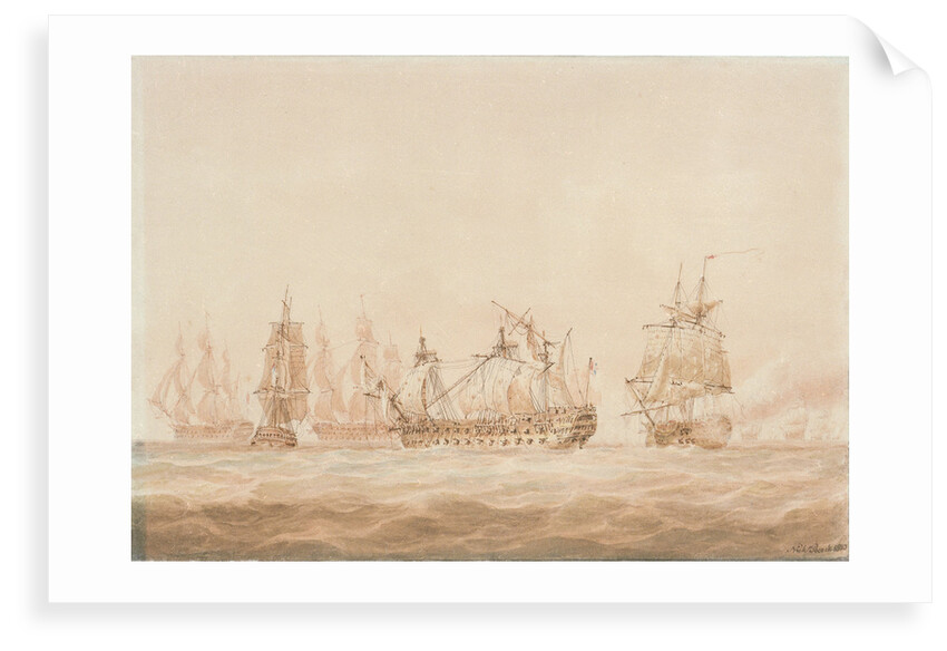 The 'Agamemnon' engaging the ' by Nicholas Pocock
