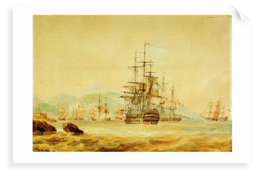 The 'Agamemnon' cuts out French vessels from Port Maurice, near Oneglia, 1 June 1796 by Nicolas Pocock
