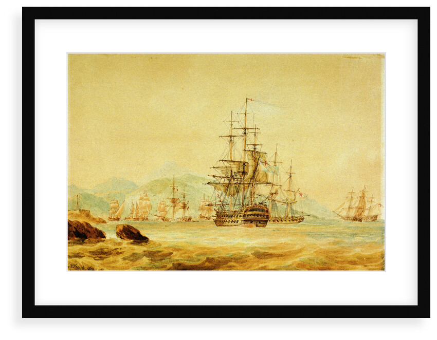 The 'Agamemnon' cuts out French vessels from Port Maurice, near Oneglia, 1 June 1796 by Nicolas Pocock