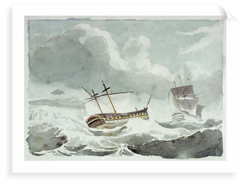 The 'Vanguard' disabled and in tow by the 'Alexander', 22 May 1798 by William Innes Pocock