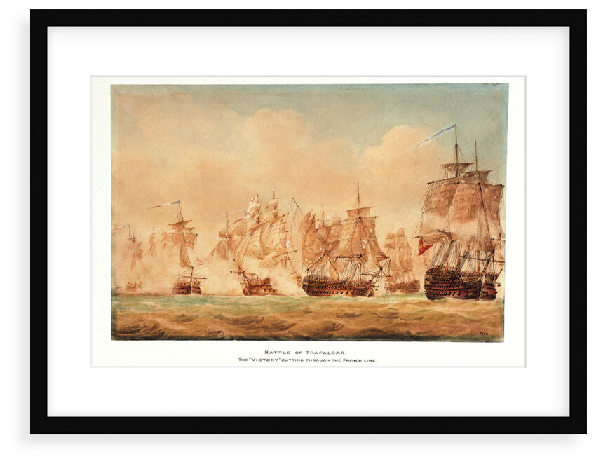 The Battle of Trafalgar, 21 October 1805; The 'Victory' cutting through the French line by Nicholas Pocock
