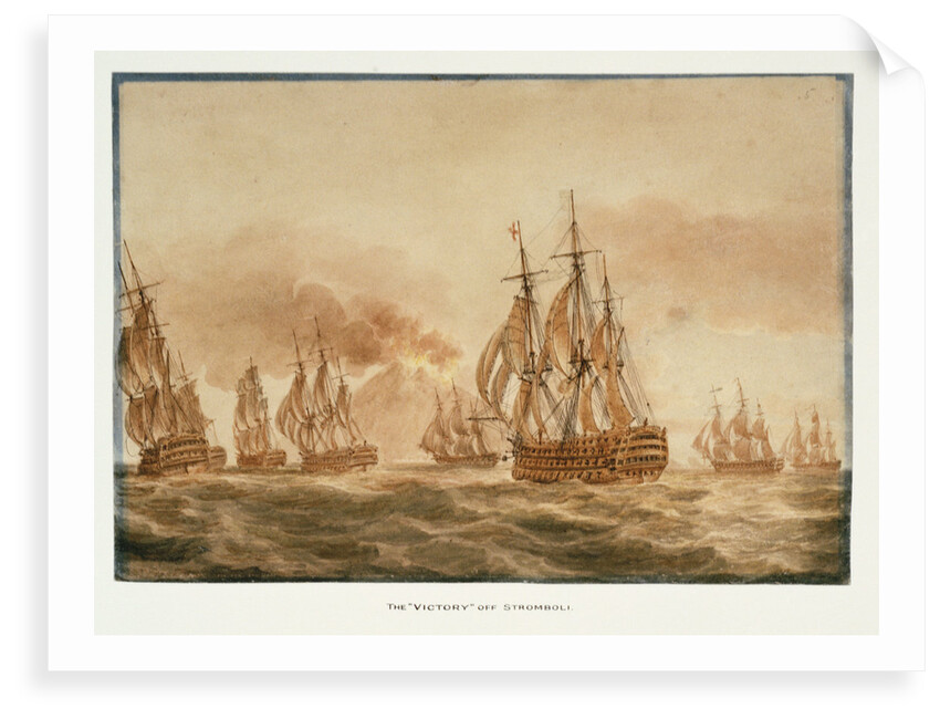 The 'Victory'  with the fleet off Stromboli,  January 1805 by Nicholas Pocock
