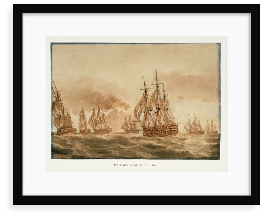 The 'Victory'  with the fleet off Stromboli,  January 1805 by Nicholas Pocock
