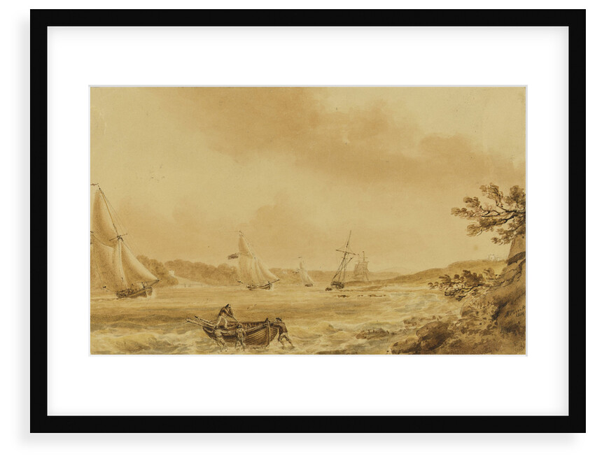 Cutters under sail in a river, probably the Bristol Avon by Nicholas Pocock