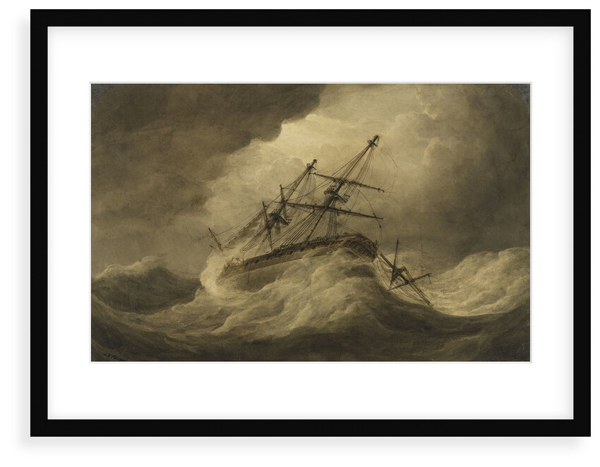 Attempt to Veer' in a stormy sea, illustration to Falconer's 'The Shipwreck by Nicholas Pocock