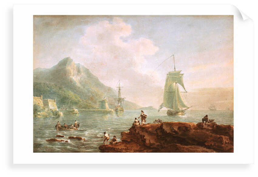 A cutter and a man-of-war off Corsica, 1788 by Nicholas Pocock