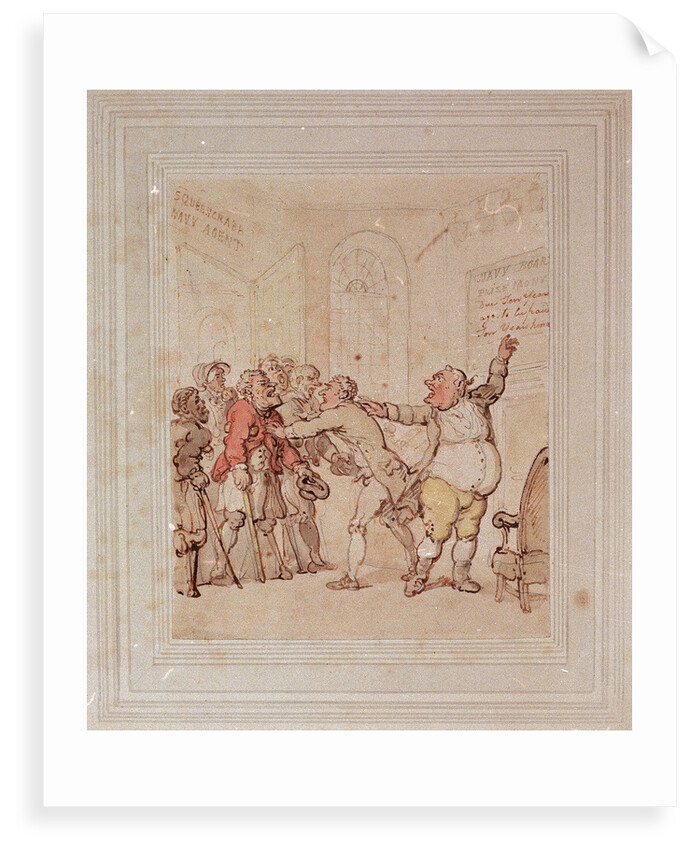 Navy agent refusing to pay prize money by Thomas Rowlandson