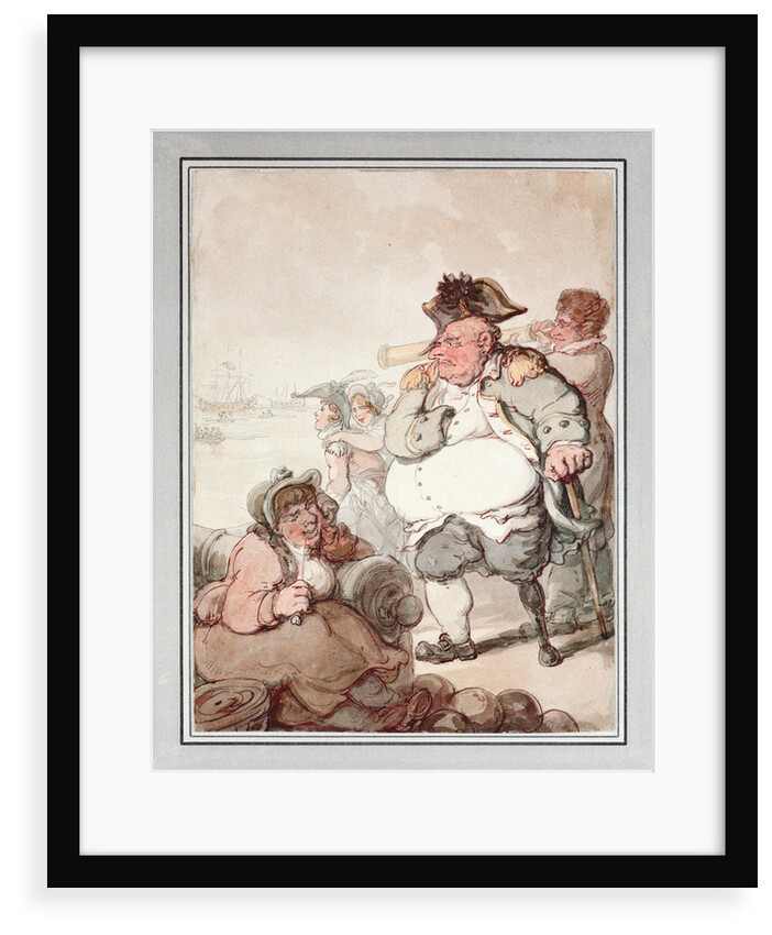 Admiral Pasley, the 'Tough Old Commodore'. 'The bullets and gout have knocked his hulk about' by Thomas Rowlandson