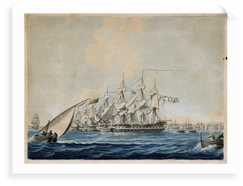 Nelson's inshore squadron blockading Cadiz, 1797 by Thomas Buttersworth