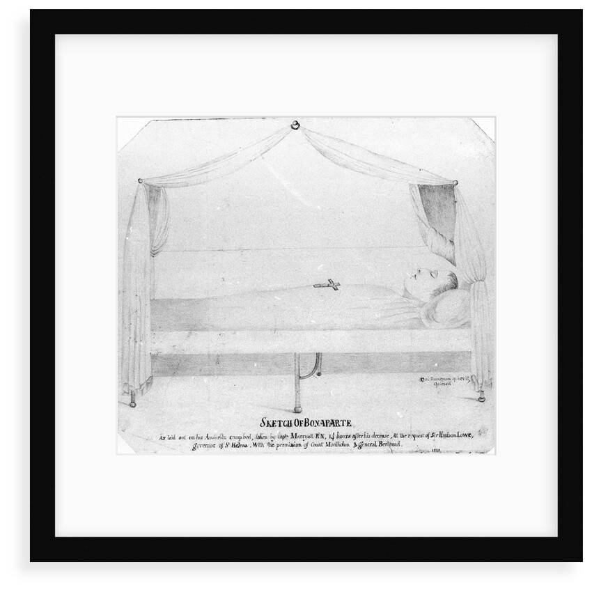 Sketch of Bonaparte. As laid out on his Austerlitz campbed, taken by captn Marryatt RN, 14 hours after his decease.....1821 by Frederick Marryat