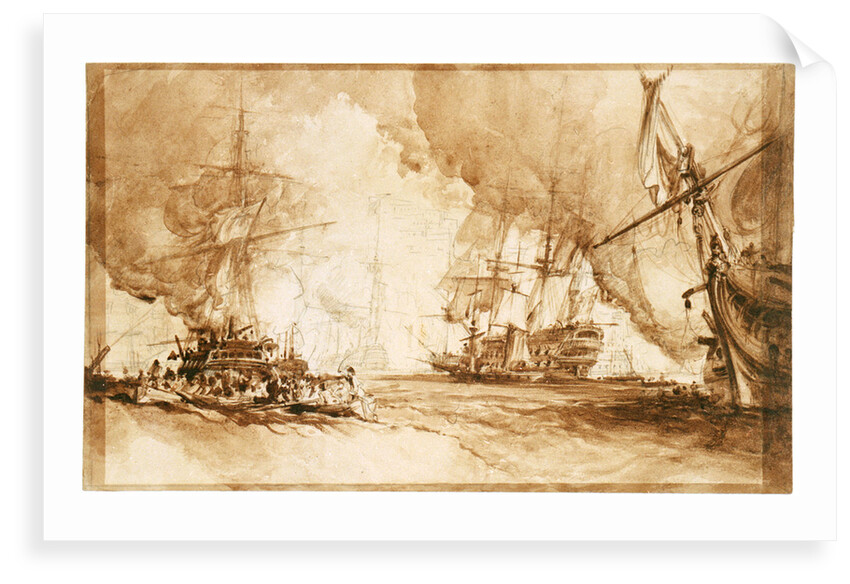 Study for the painting of Bombardment of Algiers, 1816 by George Chambers